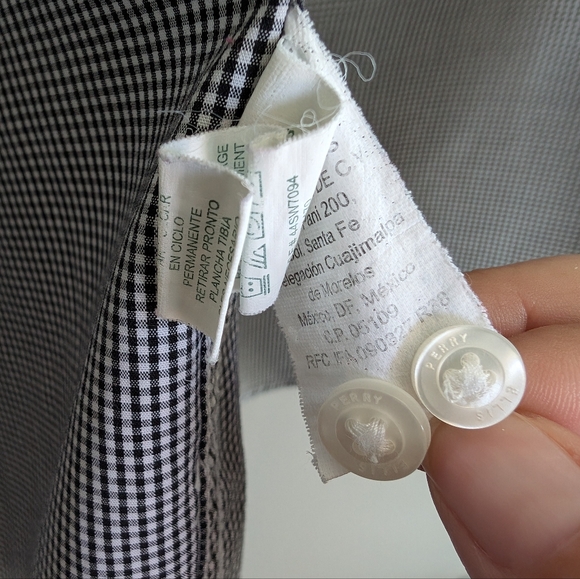 Perry Ellis Pleated Black Shirt M - Picture 7 of 7